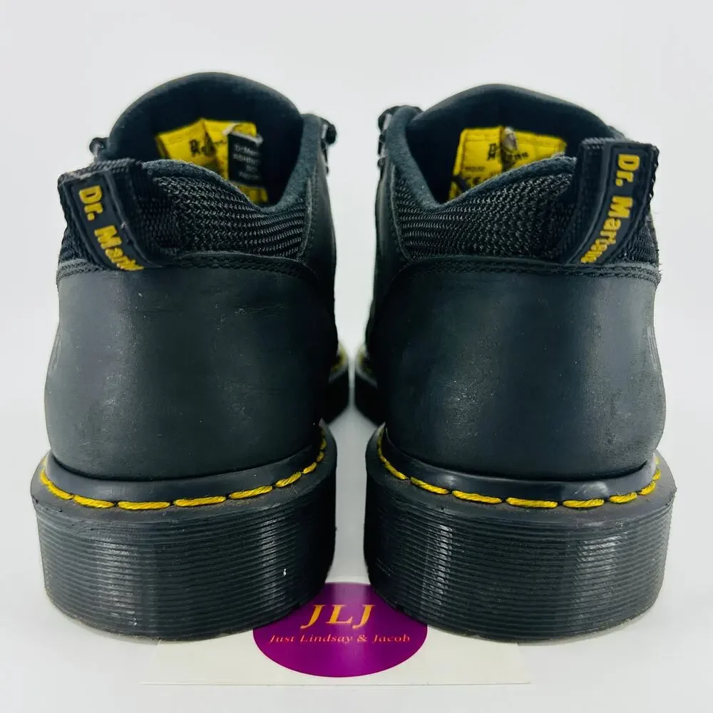 Dr. Martens Men's Ashridge Black Greasy Leather Steel Toe Oxford Shoes Size 13